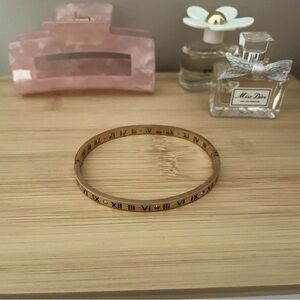 3/$45 Roman Numeral Engraved Rose Gold Bracelet